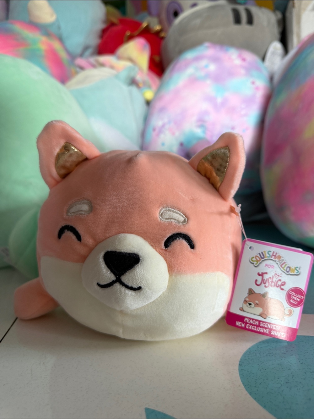 Cora 10” Shiba Inu Squishmallow - Peach Scented - Justice Exclusive - NWT